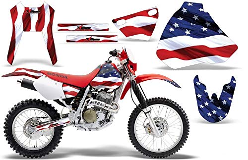 AMR Racing MX Dirt Bike Graphics kit Sticker Decal Compatible with Honda XR 400 1996-2004 - Stars and Stripes