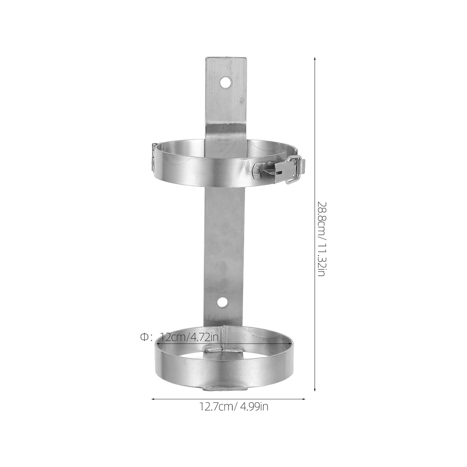 SOIMISS Supporto Porta Estintore in Acciaio Inox 2 Kg Gancio a Muro e Fermaglio di Serraggio, Staffa Compatta Salvaspazio per Uso Domestico, Officina e Veicoli, Resistente e Stabile