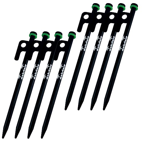 makstore 20cm Zelt-Heringe aus Metall, Zeltnägel Erdnägel für Camping und Outdoor, Ø9mm (8)