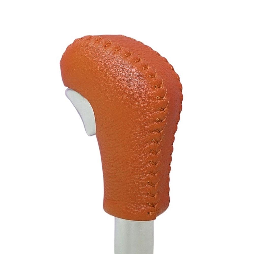 HYASDBWE Leather Gear Shift Knob Trim Non-Slip Cover for Porsche Cayenne 2010-2017 Gear Shift Cover Gear Shifter Parts(Orange)