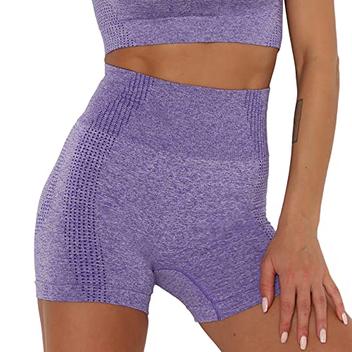 Lu's Chic Women's High Waist Biker Shorts Yoga Legging Shorts Workout Tummy Control Gym Slim Fit