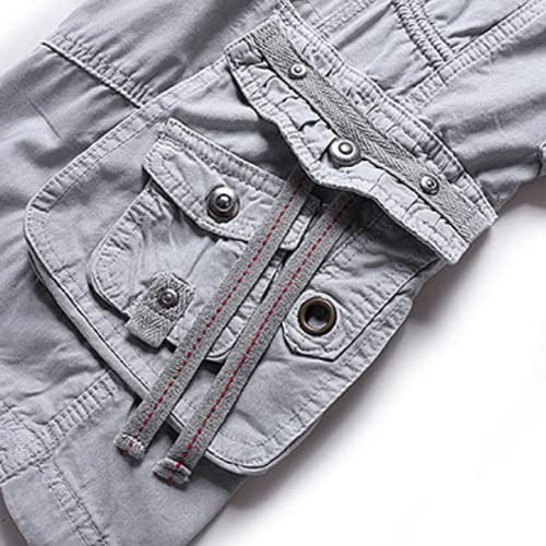 Mannen Casual Losse Shorts Zomer Grote Maat Mode Multi-pocket Ritssluiting Trend Match Effen Kleur Sportshorts - Afbeelding 5