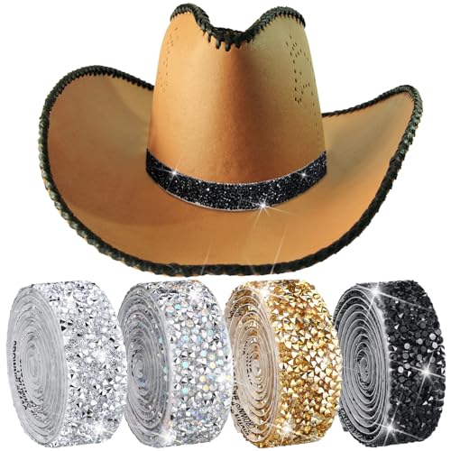 Bandeau de chapeau de cowboy strass haut de gamme pour customiser un Panama