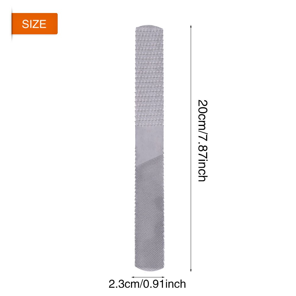 4 w 1 8 cali / 200 mm stalowy płaski pilnik półokrągły stolarski narzędzie ręczne do drewna do drewna metalowe plastikowe opakowanie wielokrotnego użytku socialme-eu