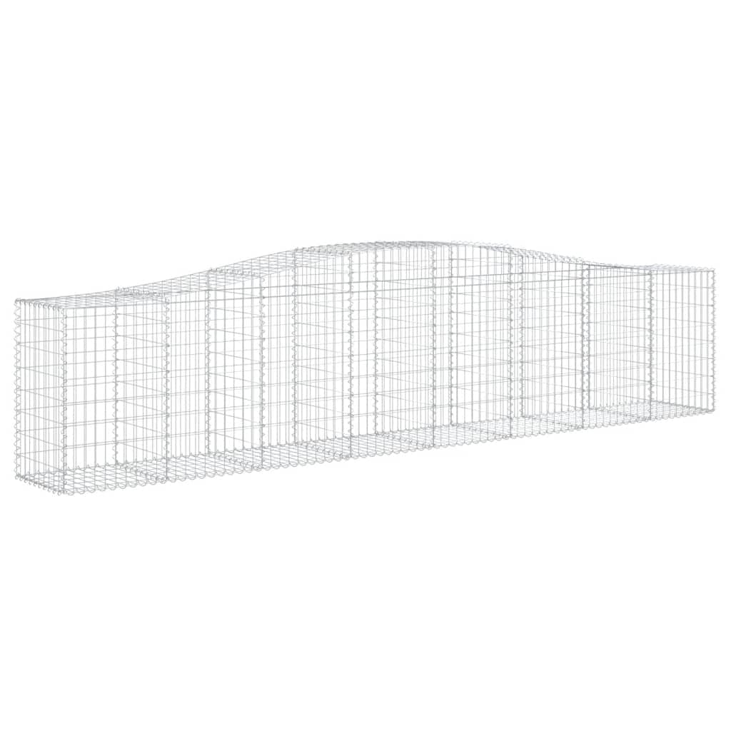 2 gaviones de arco alto, 400 x 50 x 80/100 cm, de hierro galvanizado, para barrera de jardín y protección visual, construcción estable de alambre como decoración para terraza