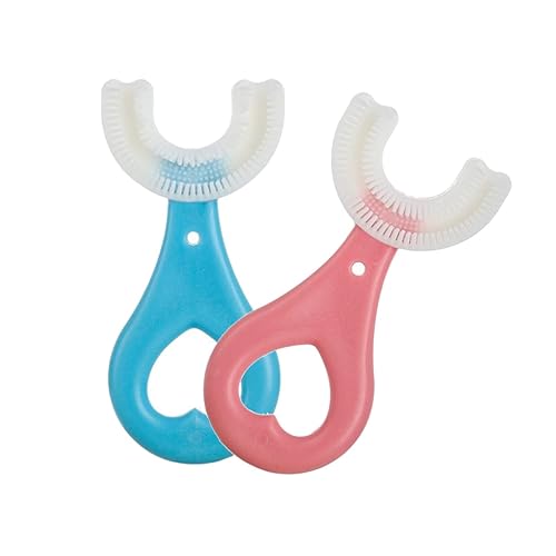Cepillos de dientes manuales para niños de 2 a 6 años limpieza de 360 grados en forma de U para niños