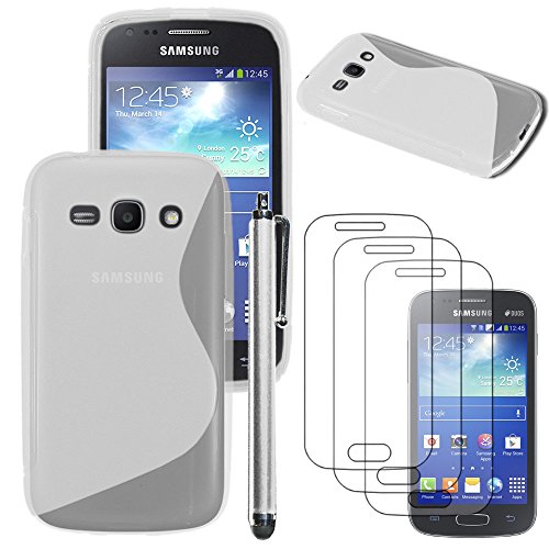 ebestStar - Coque Compatible avec Samsung Ace 3 Galaxy GT-S7270, S7272, S7275 Etui Housse Silicone Gel Souple S-Line +Stylet +3 Films d'écran, Transparent [Appareil: 121.2 x 62.7 x 9.8mm 4.0']
