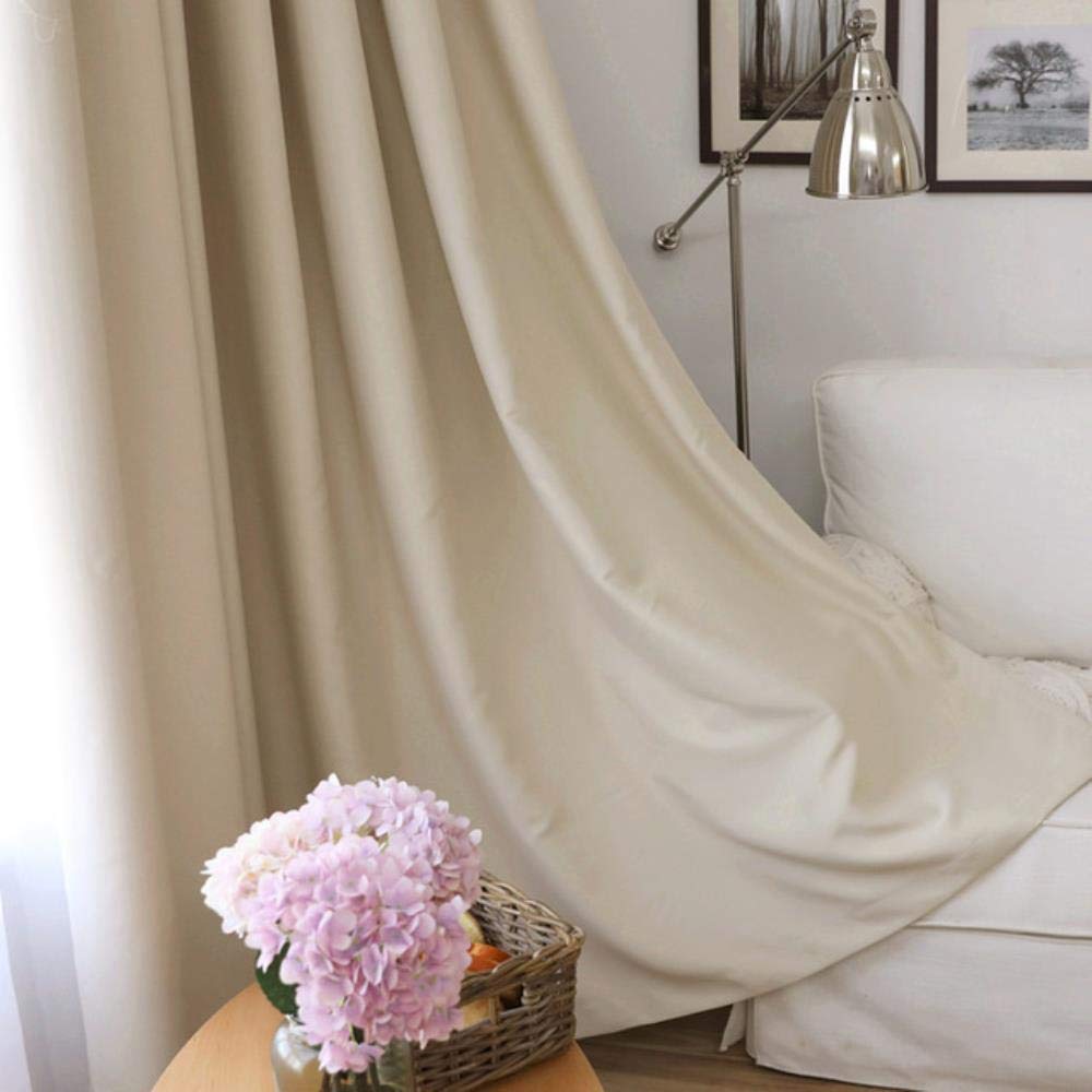 CTOBBModern Blackout Curtains For Living Room Window Curtains For Bedroom Curtain Fabrics Finished Drapes Blinds WP092-30,Beige Cloth,1Piece W300 x H260CM