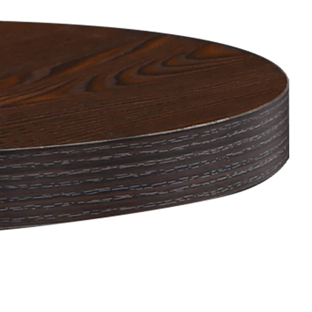 Stół bistro, ciemnobrązowy, 40 cm, MDF, okrągły stół do jadalni dla 2 osób, elegancki stół kuchenny ze stalową podstawą, uniwersalny stół barowy do restauracji i kawiarni