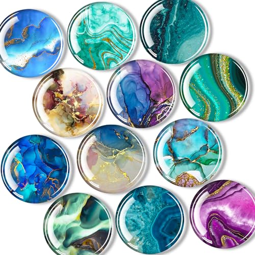 Set de 12 imanes decorativos de vidrio para refrigerador
