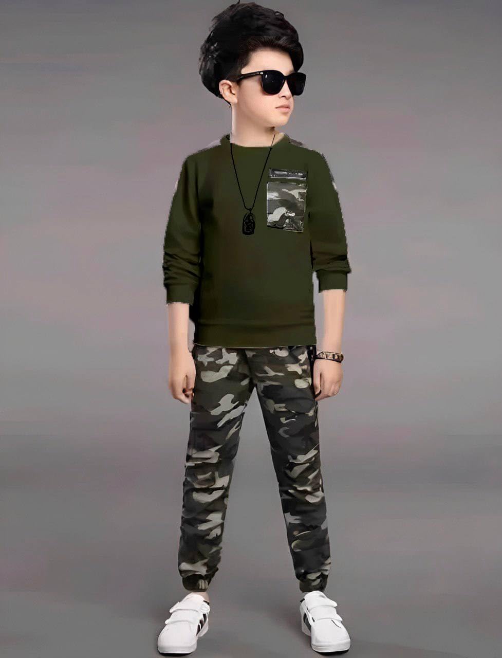 Dsnsenterprize DSNS Trending kids & Boys & Girls T-shirt and pant in Trending print and kids comfortable fabrics and best stitching quality (GREEN, 5-6-YEAR) 1