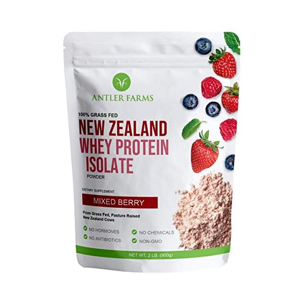 Antler Farms 100 Grass Fed New Zealand Whey Protein Isolate, Mixed