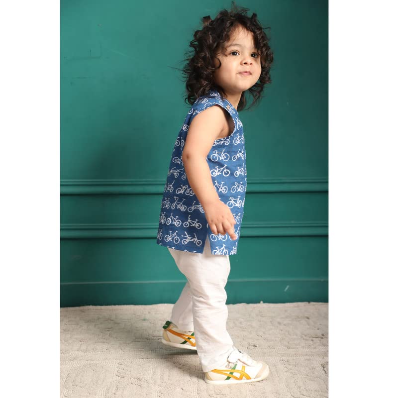 Image of POLKA TOTS Pure Cotton New Born Dress | Ultra-Soft, Breathable & Lightweight Sleeveless Jhabla Pant Set for Baby Boys & Girls | Baby Summer Clothes | Traditional Jabla & Pyjama Set for Newborns