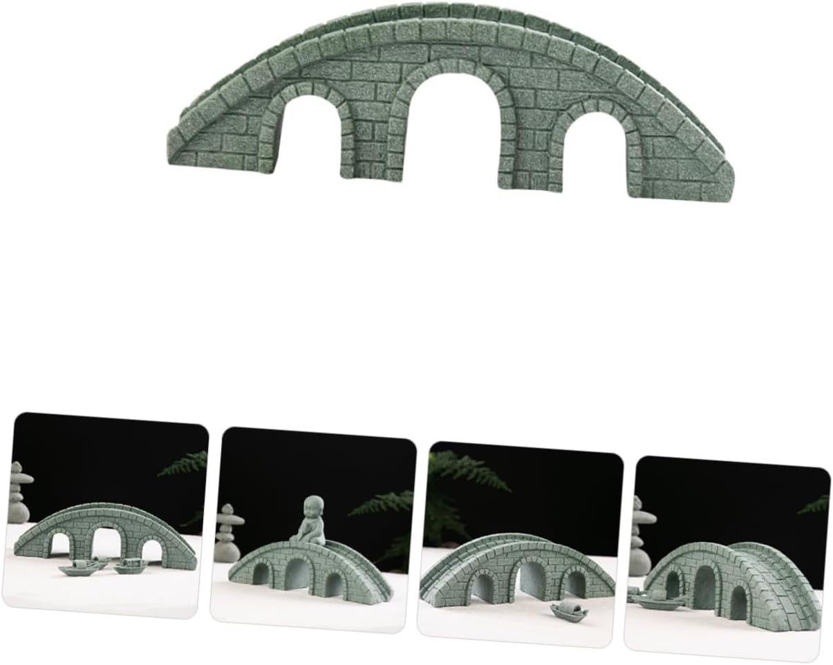 Happyyami Garden Bridge Model Scenery Landscape Bridge Mini Garden Ornaments Statue