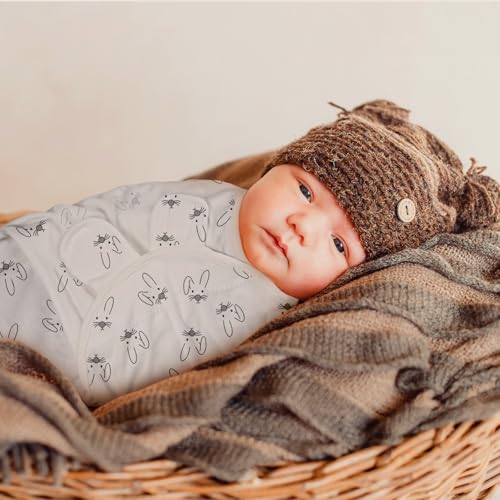 Image of GLLQUEN BABY Swaddles for Newborns 0-3 Months, Adjustable & Easy Fastener | 3-Pack, Organic Cotton Swaddle, Womb-Like Nursery Swaddling Blanket reduces startle reflex, soft and skin-friendly fabric