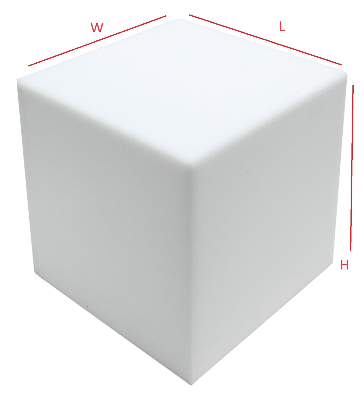 T'z Tagz New 6x6x6 Solid White Acrylic Display Box Decorative Cube Stands Bins