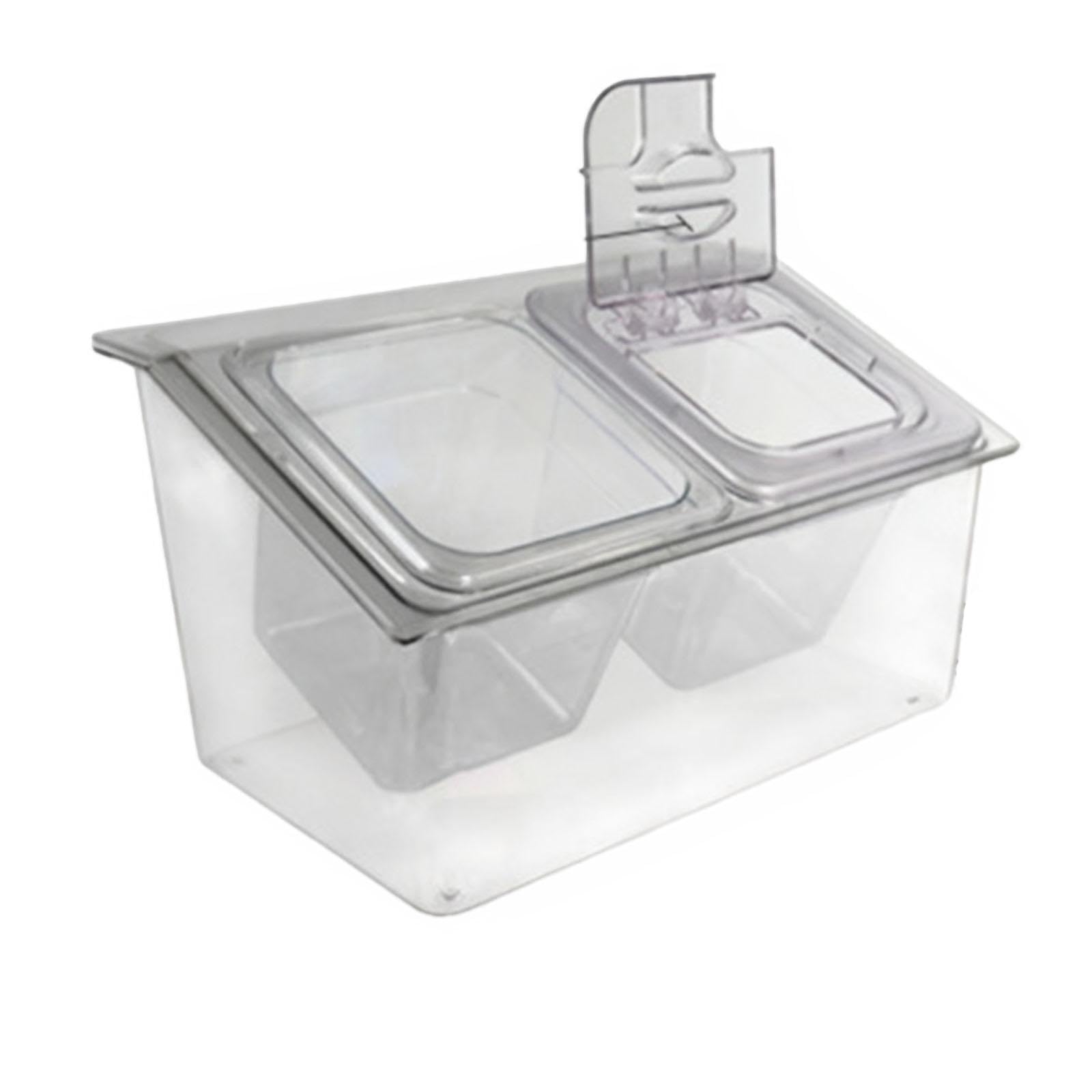 Servidor de condimentos refrigerados de 5 compartimentos 2 ranuras | con control de temperatura que mantiene los alimentos frescos. Servidor de condimentos