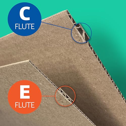 Image of Flipside Products 32 inch x 40 inch Kraft Two Sided (E-Flute) Corrugated Project Sheets, Cardboard Sheets, Flat Packing Inserts, Crafts, Pads Packing, Brown, Pack of 25