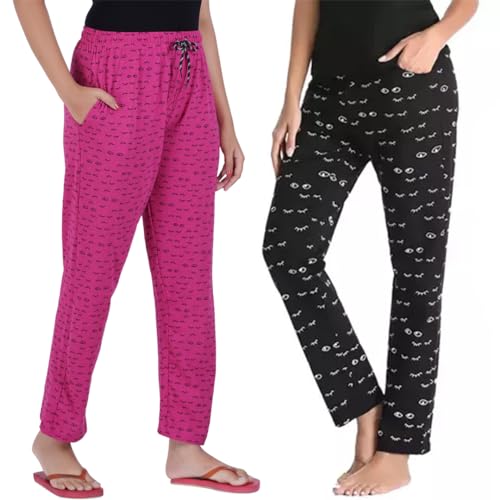 Image of MNOP Women's Premium Cotton Pyjama Pant Only With Pockets (Not T-Shirts)| (Pack of 2)