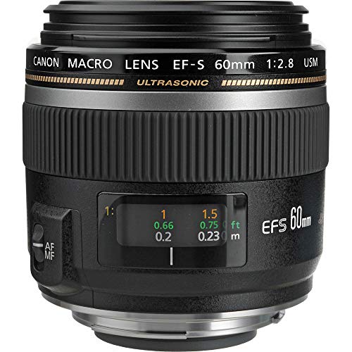 Canon EF-S 60mm f/2.8 Macro USM Fixed Lens for Canon SLR Cameras (Renewed)