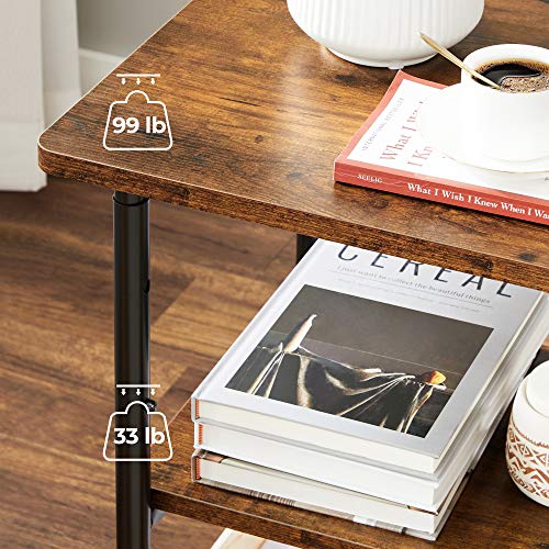 Vasagle Industrial Printer Stand, 3-Tier Machine Cart With Wheels And Adjustable Table Top, Heavy Duty Storage Rack For Office And Home, Rustic Brown And Black Uops003B01 #TOP4