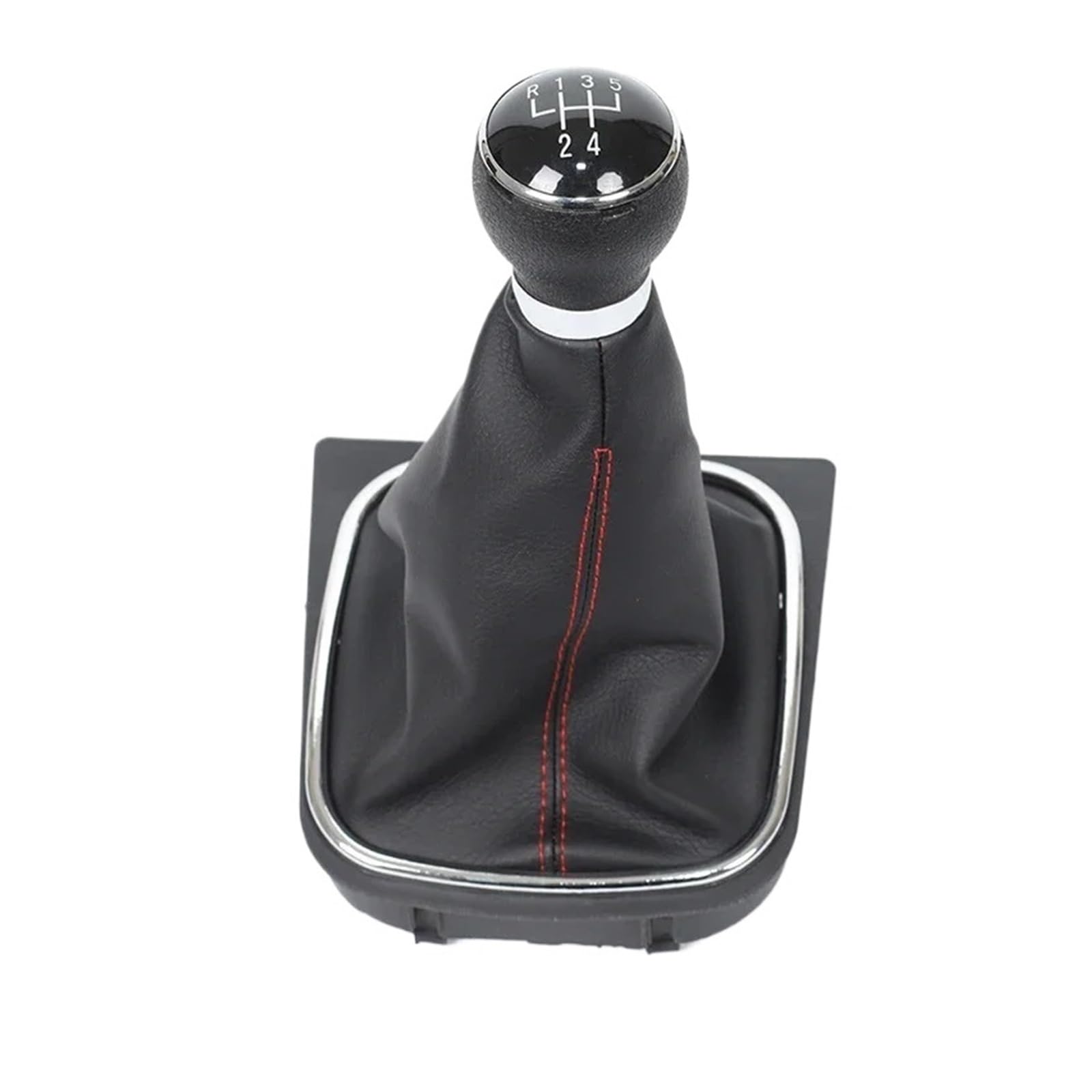 Fpterjz Gear Knob for VW for Golf 5 V 6 VI MK5 MK6 for Jetta 2005-2014 5/6 Speed Stick Gear Shift Knob with Leather Boot Car Gear Shift Knob(5 Speed Red Line)
