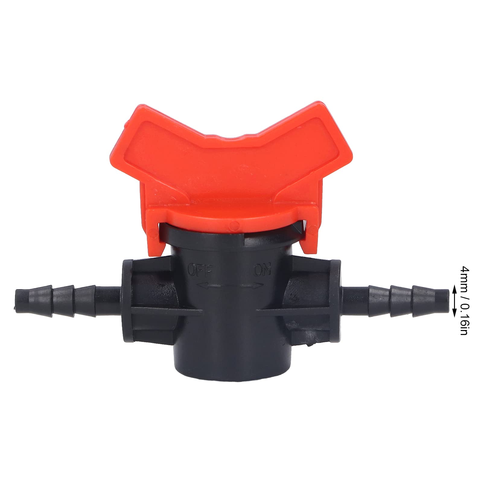 2 Pcs Drip Irrigation Shut Off Valve Barbed Shut-Off Valve Universal for Vegetable Garden, Plantation and Back Garden Drip Irrigation Pipe Connection(2#)(4MM)