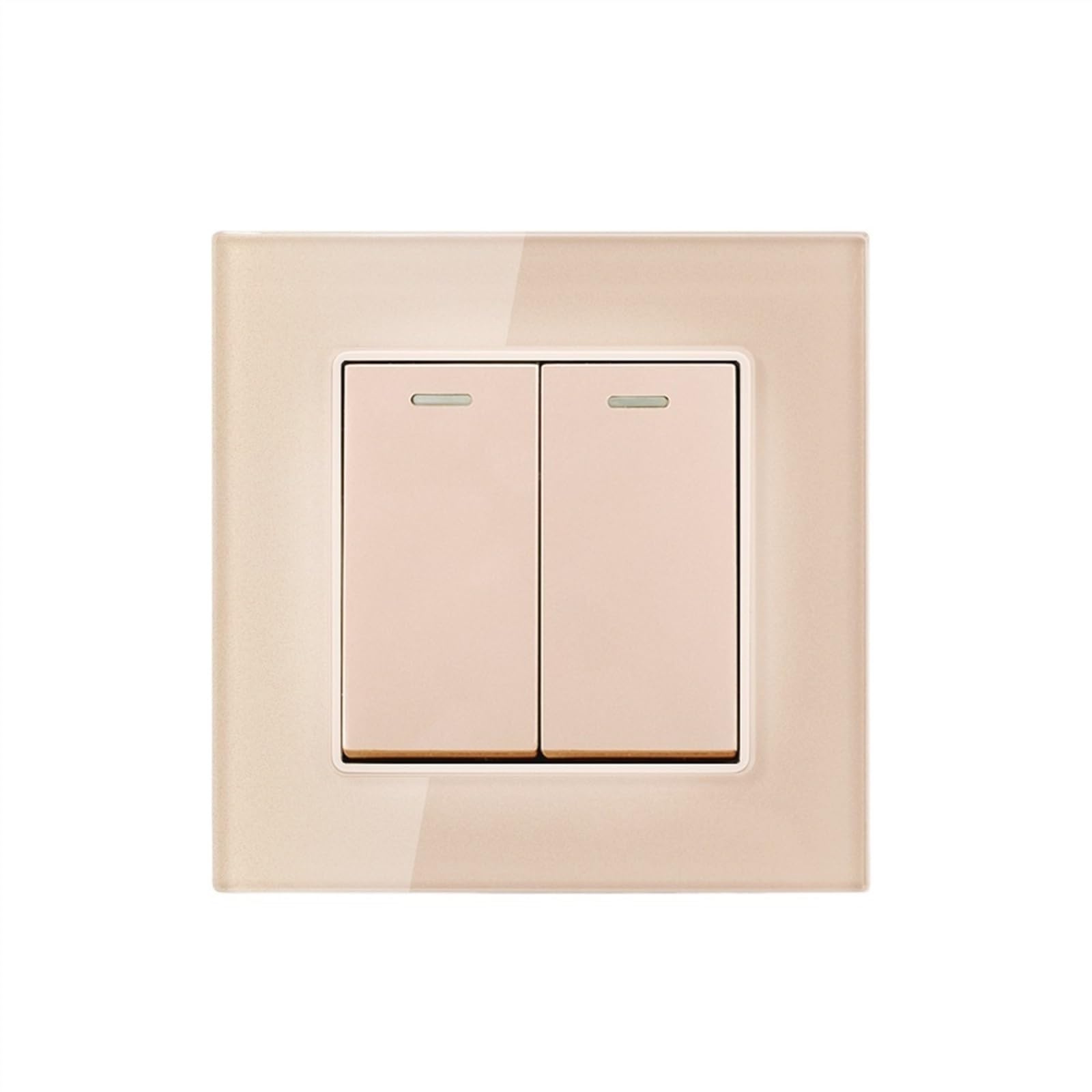 interruptor de luz inteligente, Mesilla de noche panel grande estilo simple estándar, 2 módulos, 1/2 vías, 16 A, 250 V, 86 mm x(Gold (Grass),2Gang 2Way)