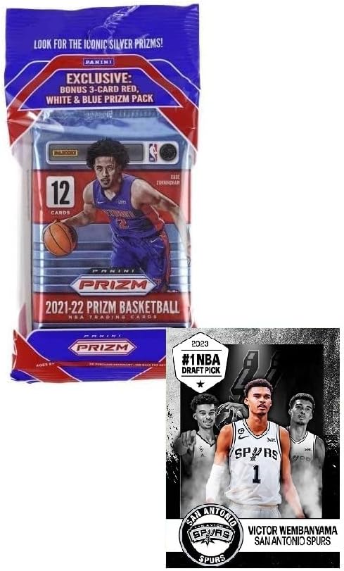 2021-22 Panini PRIZM - Paquete de tarjetas de baloncesto de violonchelo selladas JUMBO – 15 tarjetas – más la novedad de VICTOR WEMBANYANA tarjeta
