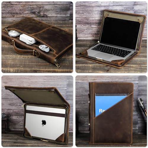 Pochette MacBook Pro 16.2 en cuir à fermeture éclair, idéale pour vos rendez-vous - 2