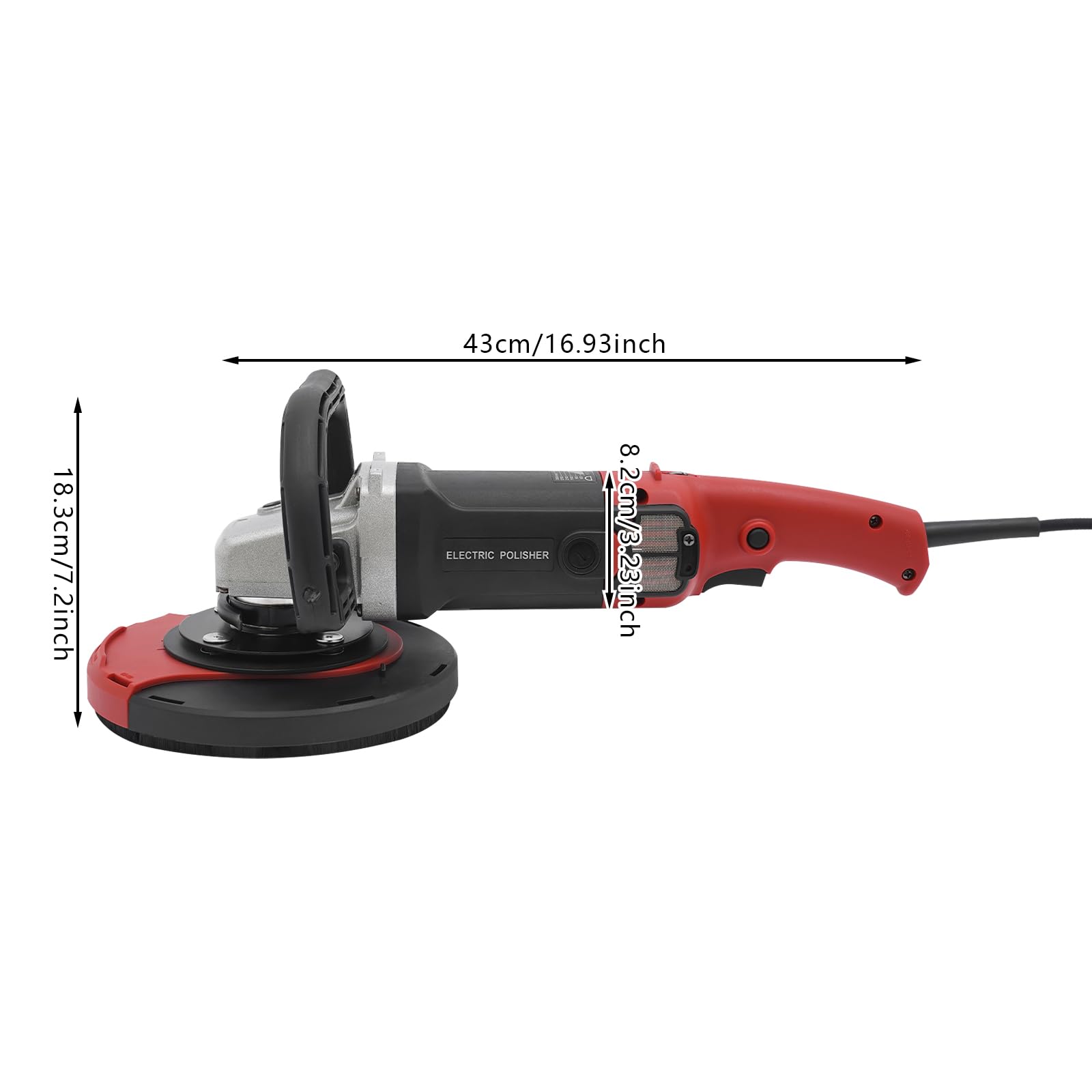 Smerigliatrice per calcestruzzo Set con 6 velocità regolabili 600-3000 giri/min, smerigliatrice per pietra da 1580 W per calcestruzzo, pavimenti in cemento, pareti, granito, marmo (nero)