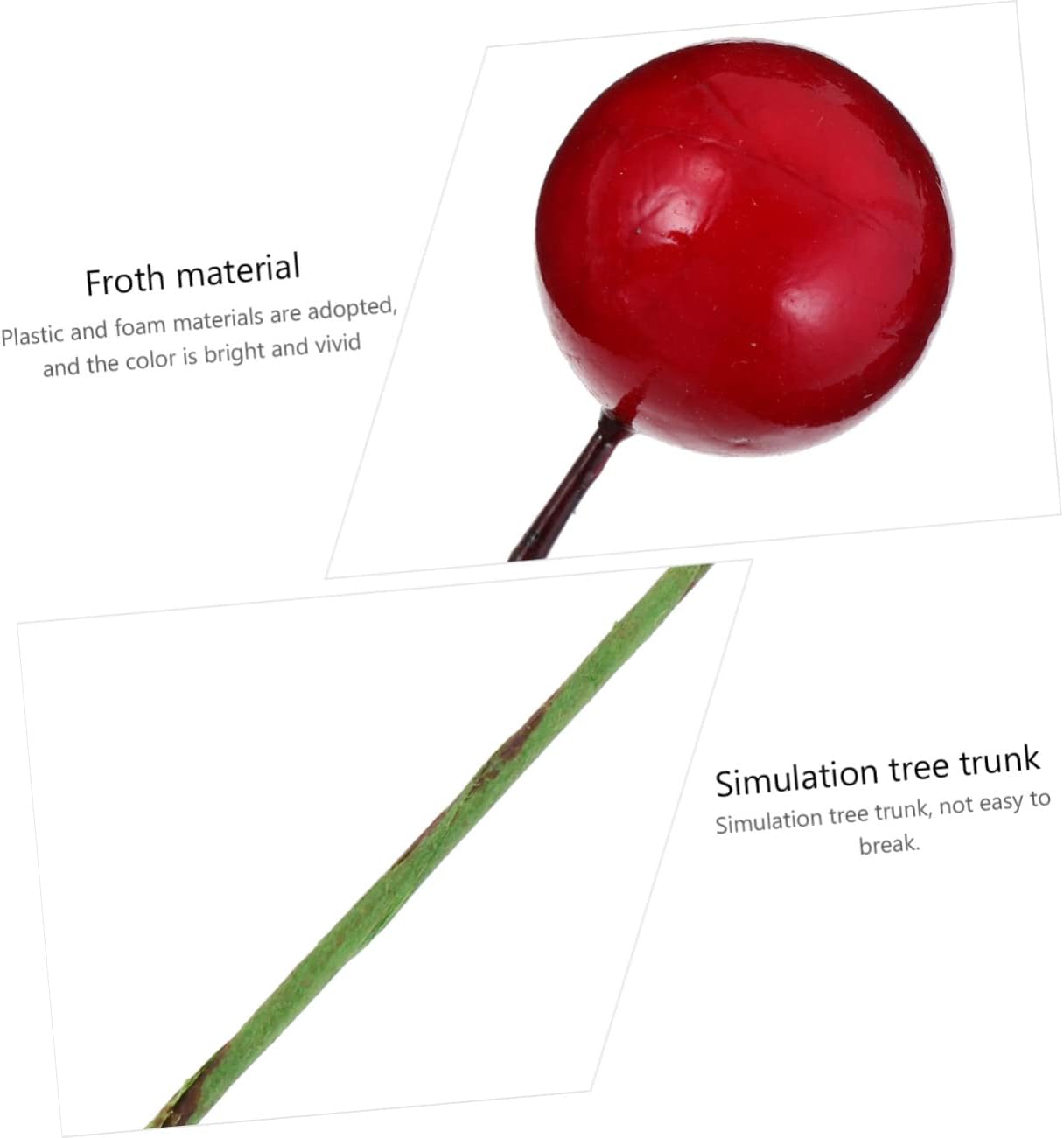 ABOOFAN 1440pcs Red Fruit Craft Accessories Lifelike Artificial Decorative Fruit for Christmas Weddings Showers Home Decor for Photo Props Holiday Events