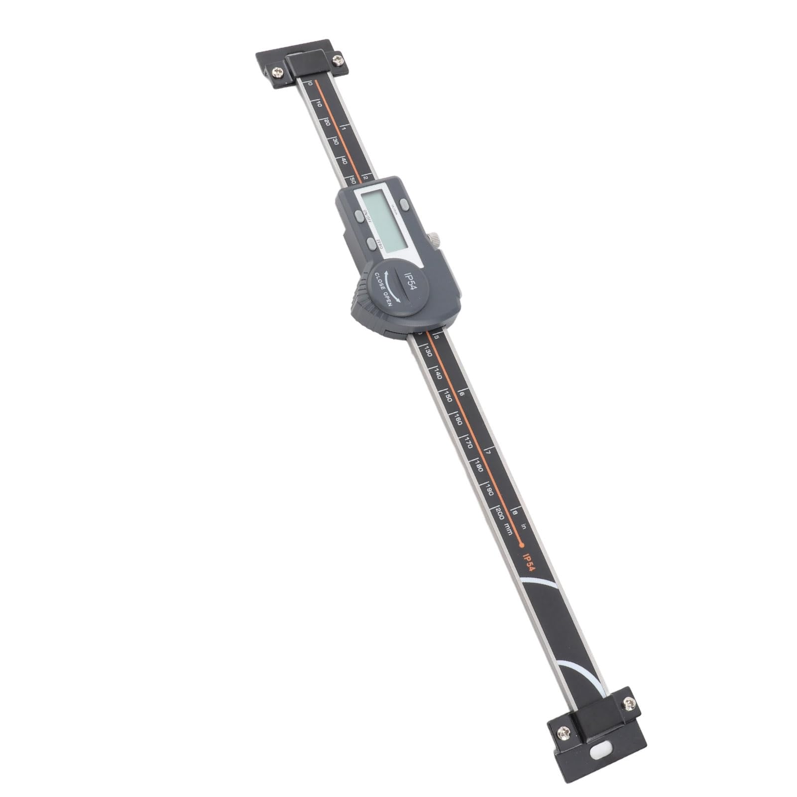 Hyuduo Calibre Vernier Horizontal IP54, Calibrador Digital de Acero Inoxidable con Pantalla LCD, Herramienta de Medición para Bricolaje y Mecanizado (0-200MM)