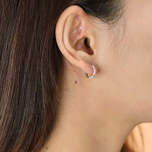 Boma Jewelry Sterling Silver Textured Huggie Hoop Earrings2