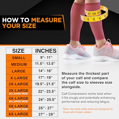 Image of Premium Calf Compression Sleeve 1 Pair 20-30mmHg Strong Calf Support Fashionable COLORS Graduated Pressure for Sports Running Muscle Recovery Shin Splints Varicose Veins Doc Miller (Maroon, 3X-Large) | Graduated Support for Running, Shin Splints, Calf Strain, Knee High, Small to 6XL Plus Size