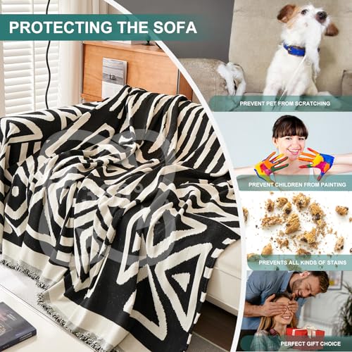 VanderHOME Multifunctional Chenille Tassels Sofa Throw Blankets,Throws for Sofa Blanket Bed Throw for Bedroom Couch, Travel - Image 4