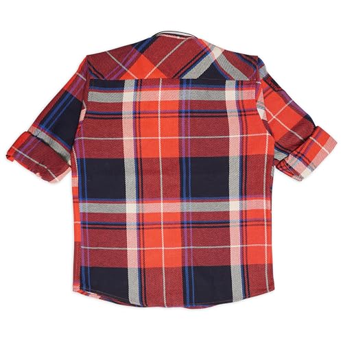 Image of CAVIO Boys Regular Fit Checkered Casual Shirt with T-Shirt