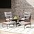 Tangkula 5 Pieces Wicker Patio Furniture Set, Outdoor Rattan Chairs with Ottomans, Cushions and 2-Tier Tempered Glass Side Table, Patio Conversation Bistro Set for Garden, Porch, Balcony