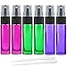 Produktbild Alledomain Leere Sprühflasche, 10 ml, 6 Stück, feiner Nebel, Glas, farbige Zerstäuber, Mini-Reiseflaschen-Set, mit 2 Pipetten