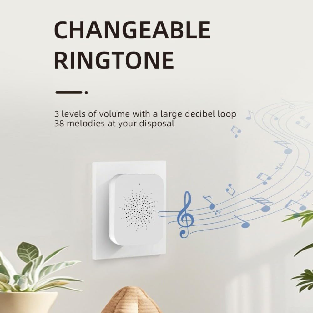 Per Tuya 1080P Wireless Solar Campanello Camera, Smart Video Citofono con Rilevazione di Movimento e Design Resistente alle intemperie per la Sicurezza Domestica (Bianco)