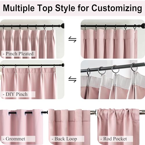 Image of Grommet Blackout Curtains Custom Size, Modern Aesthetic Room Darkening Light Filtering Curtains Bedroom Nursery Light Blocking Drapes for Living Room, Lightweight & Soft Window Treatments