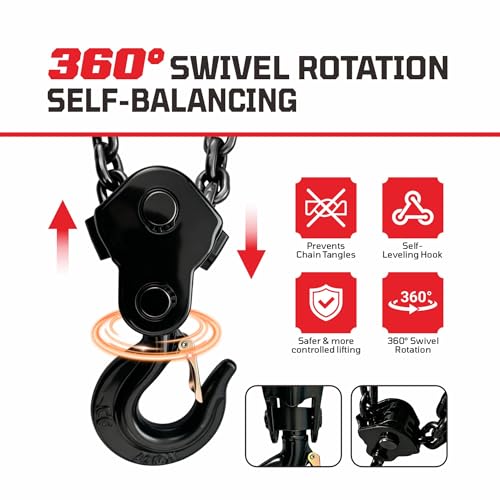 Image of Forklift Lifting Hook, 6600 LBS, 360 Swivel Forklift Attachment (31.5in)