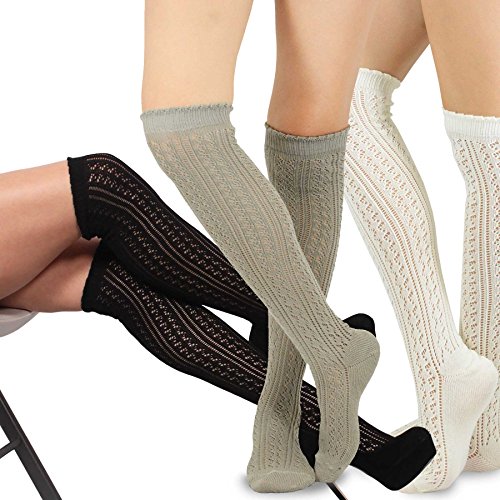 Image of Fashionable Cotton Slouchy Boot Socks for Women and Girls: Long Thigh Highs, Over-the-Knee Highs, and Knee Highs