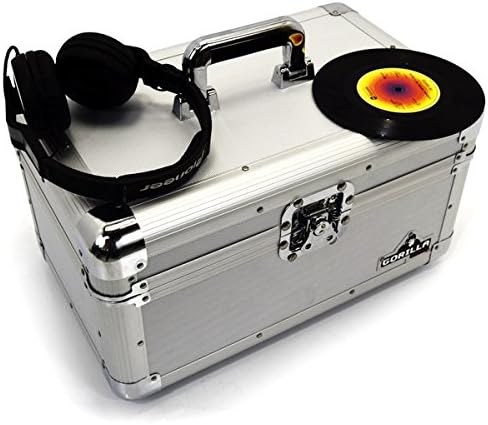 Gorilla 7" Singles Vinyl Records Carry Case Storage Box (Silver) Holds 200 Including Lifetime Warranty