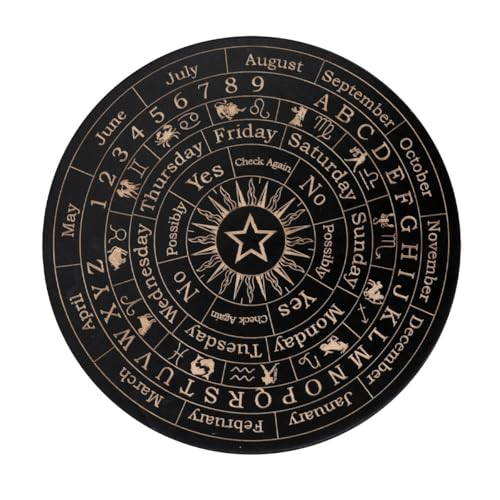 Enwye Pendule Divinatoire Avec 26 Lettres, Signes Du Zodiaque Et Descriptions De Texte De A À Z, Voyance Et Fournitures De Sorcellerie
