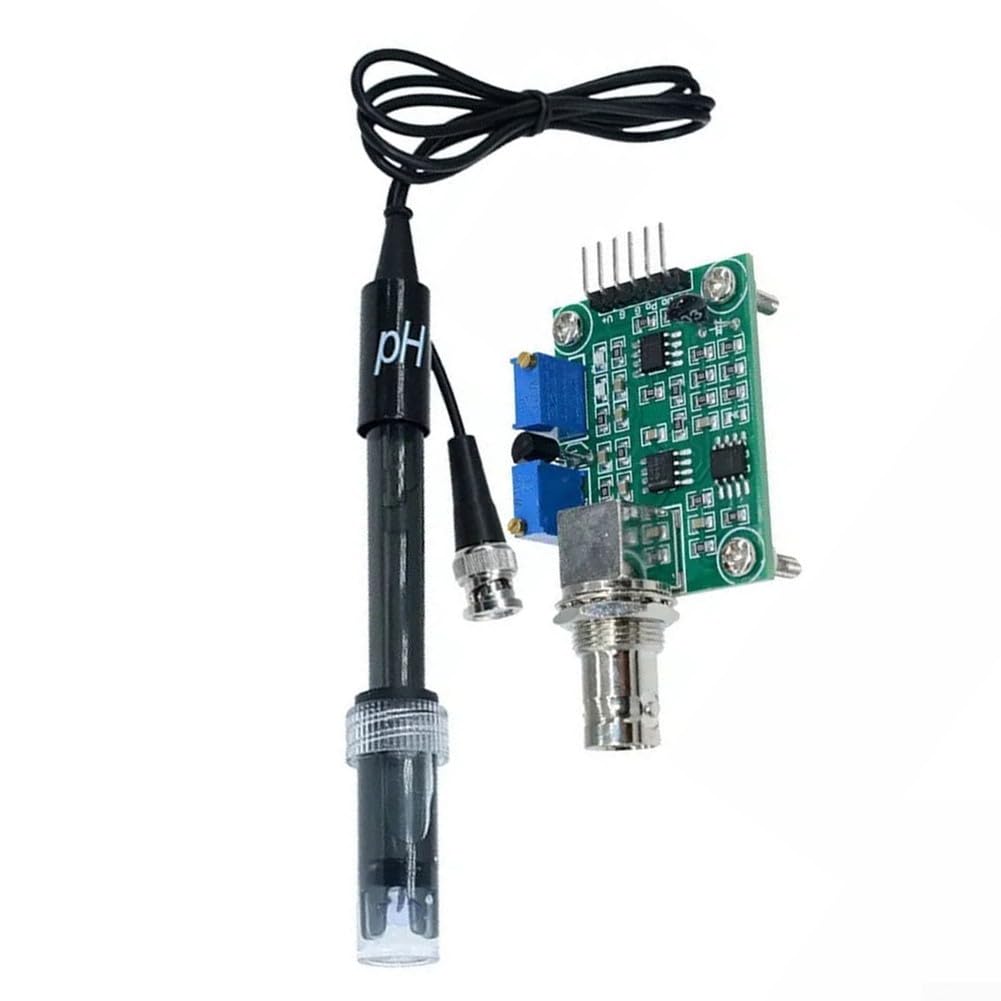 GLOBALHUT Flüssiger pH-Sensor für Arduino mit BNC-Elektrode für genaue Messungen (Modul + Schwarz)