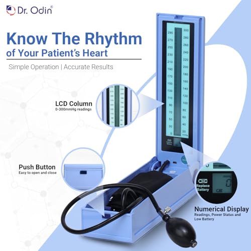 Image of Dr. Odin OLS103 LCD Sphygmomanometer Manual Blood Pressure Monitor with Large Digital Display, Latex-Free Cuff, Accurate Readings, for Clinic & Home Use
