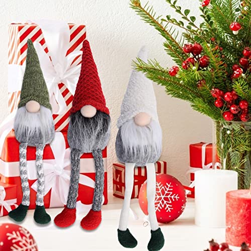 Adeeing Gnome Christmas Decorations, 17In 3Pack Handmade Gnome Plush Red Green White Swedish Tomte Elf Doll With Long Leg Scandinavian Figurine Gnome For Home Christmas Decor Kids Gifts #TOP6