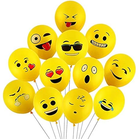 Yizhet Emoticon Balloons, 100 Pcs Funny Emoticon Balloons, 12 Inch Smiley Balloons Emoji Birthday Balloon for Kid Birthday Party Wedding Ceremony Cover