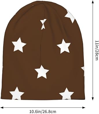 Brown Stars Pullover Knitted Hat Beanie Cap Skull Hats Sport Headwear for Men Women